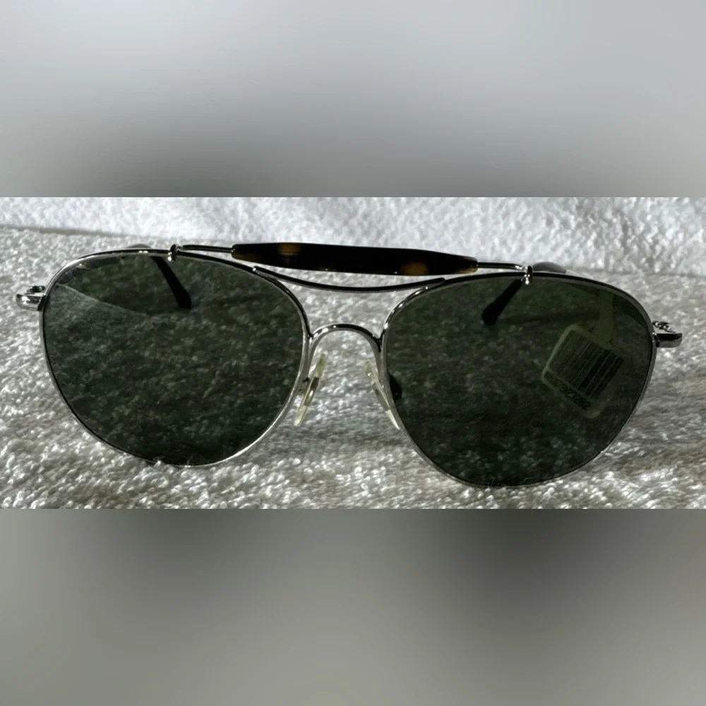 Ralph Lauren Unisex Aviator Pilot Sunglasses PH 3078-P 9001/31, Silver/Green